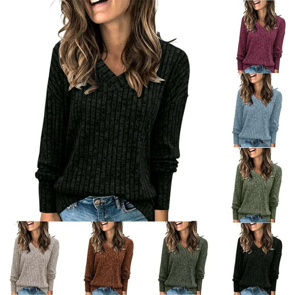Hipattires Womens Sweaters Knit Casual Tops Textured Skin-friendly Pullover Long Sleeve Winter Sweaters for Women Loose