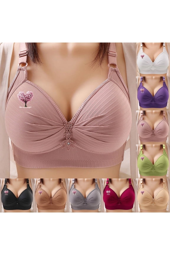 Womens Wireless Bras Push up Front Closure Bralette Lift Bust Soft Bras for Women ,SIZE M