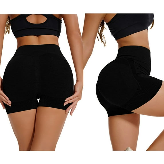 Elvqul Womens Workout Shorts Tummy Control High Waisted Boxers Stretchy 2 Pack Summer Nylon Pajamas Boyshorts for Juniors