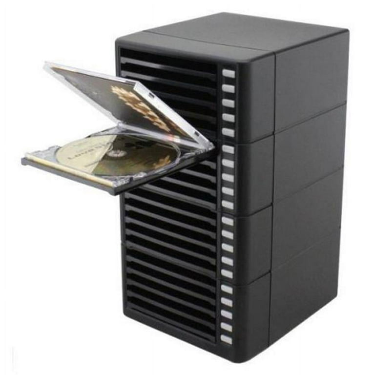 Hipce CDR-20 LS Stackable One Touch CD Rack, Light Silver - 20