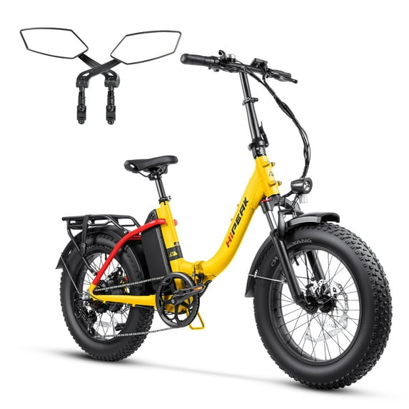 Hipeak 750W Electric Bike for Adults Folding Ebike 48V 15Ah 20" x 4.0" Fat Tire Electric Bike with Removable Battery, Foldable Adults Electric Bicycles 25MPH Front Suspension