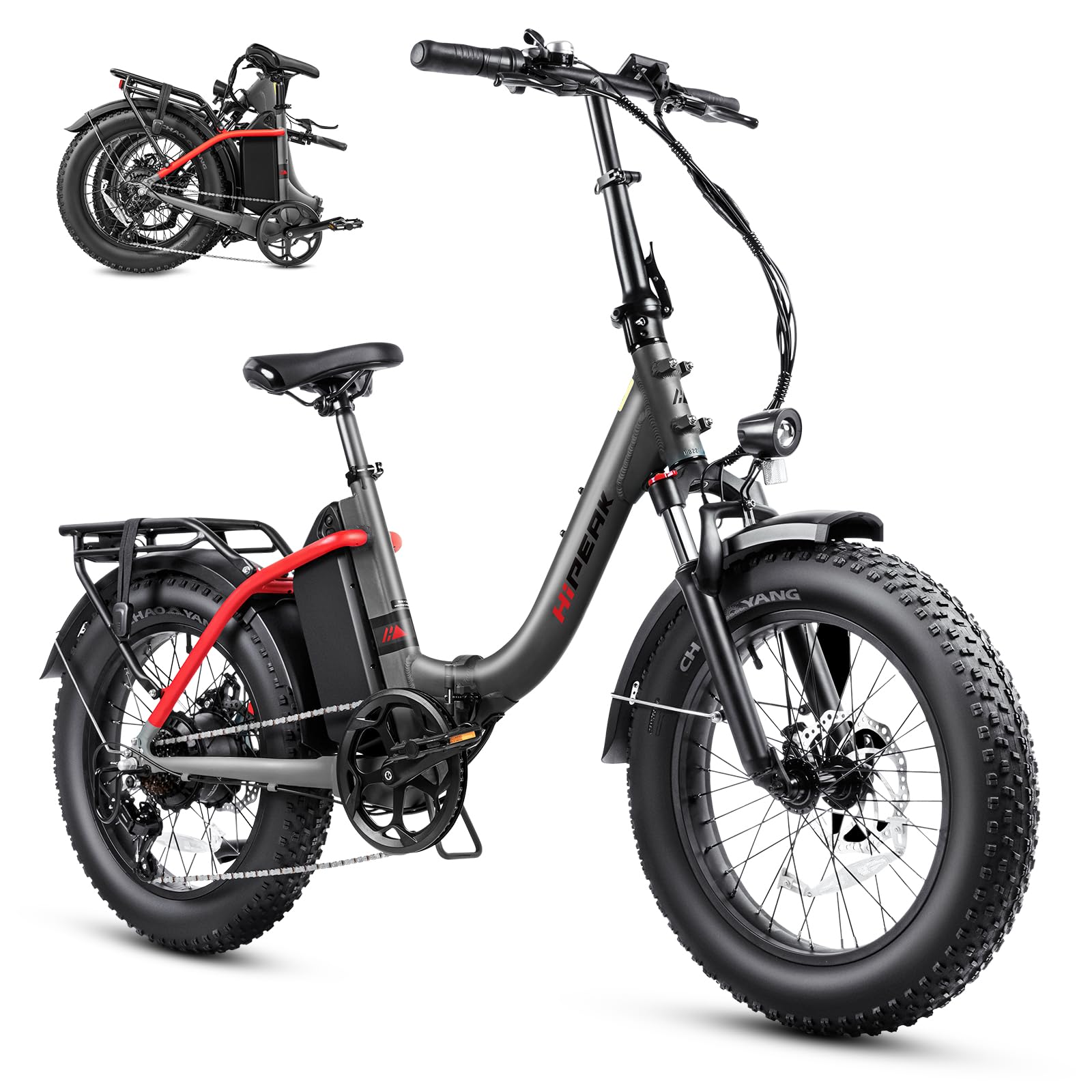 ASKGO Folding Electric Bike For Adults - 500W Motor, 25 MPH, 20-30 Mile Range, 48V Removable Battery, UL Certified, 14" Tires