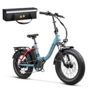 Hipeak 750W Electric Bike for Adults Folding Ebike 48V 15Ah 20" x 4.0" Fat Tire Electric Bike with Removable Battery, Foldable Adults Electric Bicycles 25MPH Front Suspension