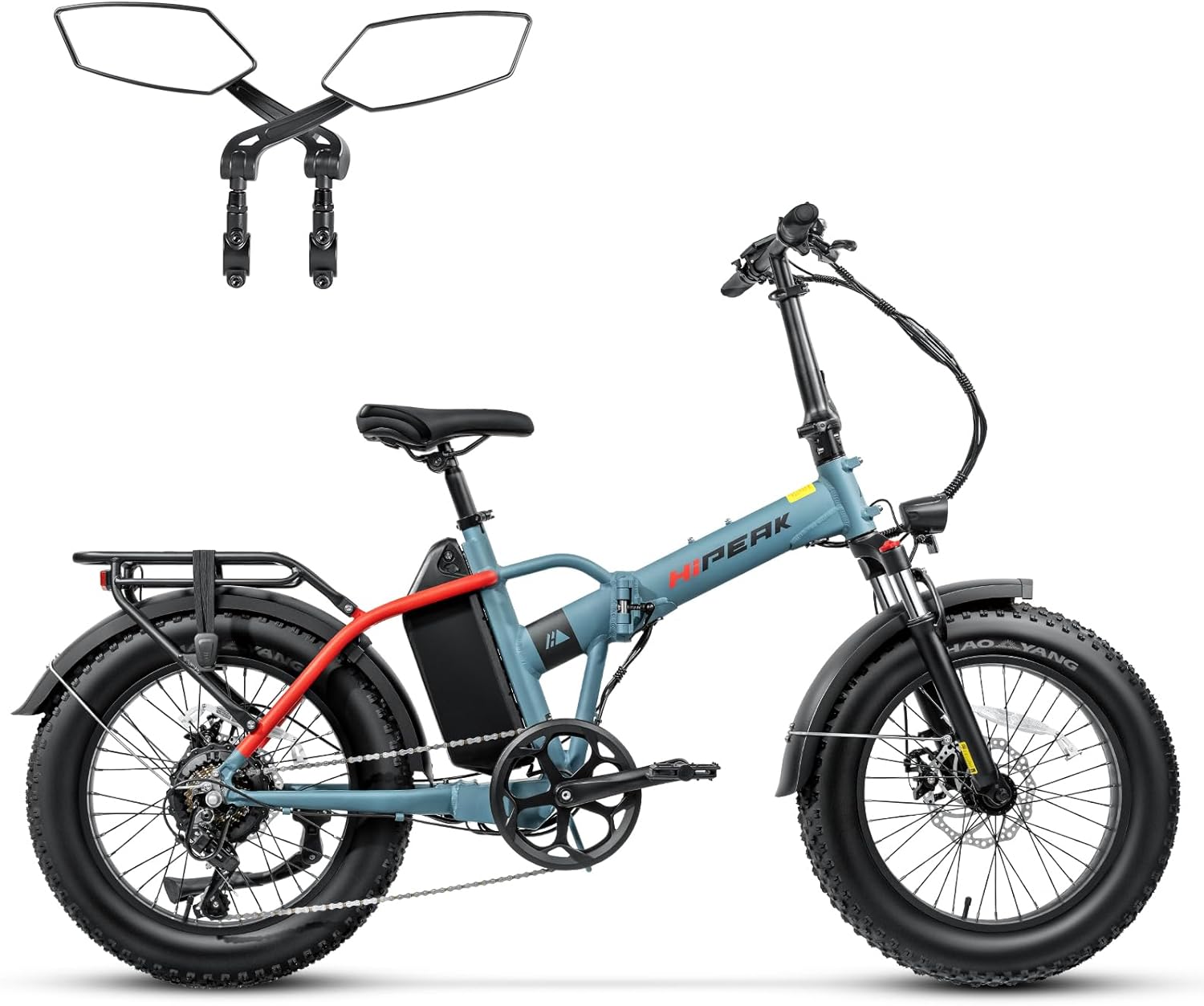 Hipeak 750W Electric Bike for Adults Folding Ebike 48V 15Ah 20" x 4.0" Fat Tire Electric Bike