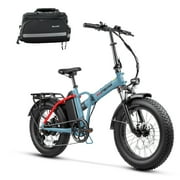 Hipeak 750W Electric Bike for Adults Folding Ebike 48V 15Ah 20" x 4.0" Fat Tire Electric Bike with Removable Battery, Foldable Adults Electric Bicycles 25MPH Front Suspension