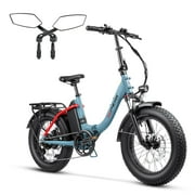 Hipeak 750W Electric Bike for Adults Folding Ebike 48V 15Ah 20" x 4.0" Fat Tire Electric Bike with Removable Battery, Foldable Adults Electric Bicycles 25MPH Front Suspension