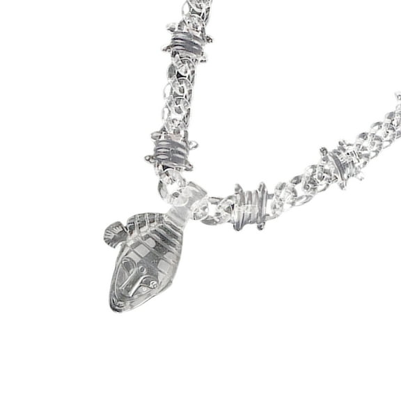 Hiphop Acrylic Pendant Necklace Fashion Neck Jewelry Statement Spikes Chain Jewelry Suitable for Men and Women Present