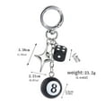 thumbnail image 1 of Hiphop Black Dice 8 Ball Dice Billiards Keychain Y2K Bag Purse Handbag Fashion Lucky Dice Starburst Men Women Pendant Bag Charms Hangings Punk Accessories, 1 of 5