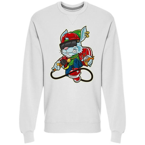 Hiphop Rabbit And Bunny Sweatshirt Men -Image by Shutterstock, Male XX-Large