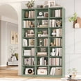 thumbnail image 1 of Hiphuta 21-Cube Bookcase, 86"H Tall Wooden Bookshelves for Bedroom, Living Room and Office, Freestanding Display Shelves Cube Organizer, Green, 1 of 7