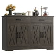 thumbnail image 1 of Hiphuta 47"Farmhouse Sideboard Storage Cabinets with 4 Doors & 2 Drawers, Coffee Bar for Living Room, Dark Brown, 1 of 7