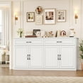thumbnail image 1 of Hiphuta 63"Extended Wide Large Buffet Cabinet with 2 Drawers, Modern Coffee Bar Sideboard with Dusty-proof Base for Living Room and Entryway, White, 1 of 7