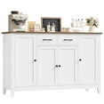 thumbnail image 1 of Hiphuta 55" Wide Buffet Cabinet with 2 Drawers & Adjustable Shelves, Modern Coffee Bar Cabinet with 2 Drawers and Sturdy Base for Living Room, White, 1 of 7