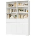 thumbnail image 1 of Hiphuta 69"H Modern Bookcases with Doors & Drawers, Large Wooden Display Shelf for Home Office, Wooden Storage Bookshelf for Living Room, White, 1 of 7