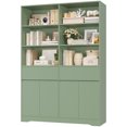 thumbnail image 1 of Hiphuta 69"H Modern Bookcases with Doors & Drawers, Large Wooden Display Shelf for Home Office, Wooden Storage Bookshelf for Living Room, Green, 1 of 10
