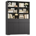 thumbnail image 1 of Hiphuta 69"H Modern Bookcases with Doors & Drawers, Large Wooden Display Shelf for Home Office, Wooden Storage Bookshelf for Living Room, Black, 1 of 7