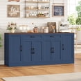 thumbnail image 1 of Hiphuta 70.8"W Large Buffet Cabinet with 6 Doors, Modern Farmhouse Sideboard with 2 Drawers, Coffee Bar for Kitchen Dining Room Living Room, Blue, 1 of 7