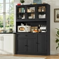thumbnail image 1 of Hiphuta 72" Tall Modern Pantry Cabinet with Adjustable Shelves, Freestanding Kitchen Hutch Cabinet for Dining Room, Black, 1 of 8