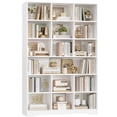 thumbnail image 1 of Hiphuta 76"H x 47"W Wood 6-Tier Standard Bookcase, Tall Bookcase for Bedroom, Freestanding 18 Cubes Display Storage Shelves, Living Room and Office, White, 1 of 8