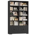 thumbnail image 1 of Hiphuta 78"H x 47"W Bookcase with Doors, Tall Bookshelves with Storage, 5-Tier Shelves Freestanding Display Bookcase for Home Office and Living Room, Black, 1 of 7