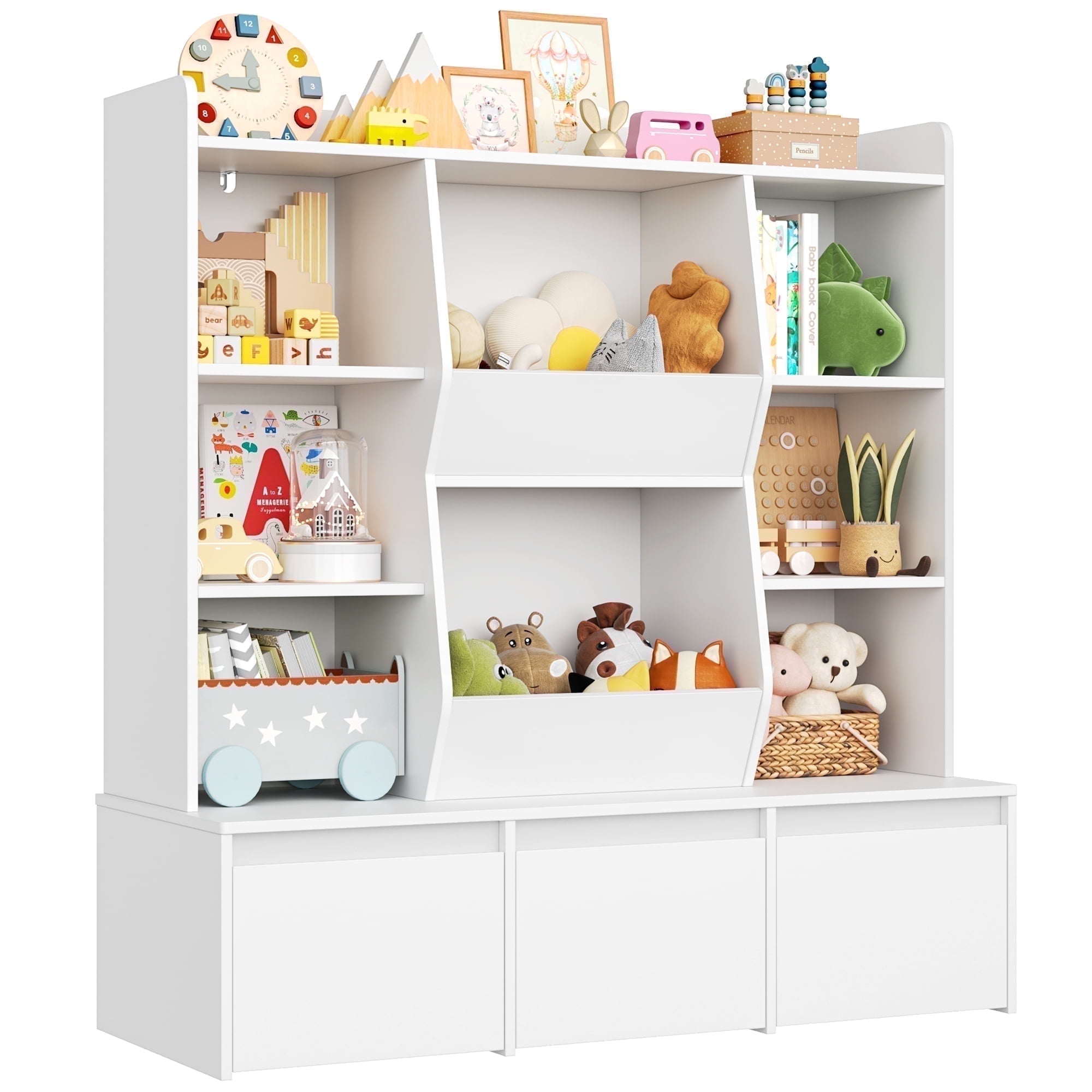 Hiphuta Large Toy Storage Organizer with 4 Shelves, 8 Cube