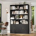 thumbnail image 1 of Hiphuta 71"H x 47.2"W Standard Bookcase, Tall Bookcase for Bedroom, Living Room and Office, Freestanding Display Storage Shelves, Black, 1 of 9