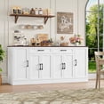 thumbnail image 1 of Hiphuta 70.8"W Large Buffet Cabinet with 6 Doors, Modern Farmhouse Sideboard with 2 Drawers, Coffee Bar for Kitchen Dining Room Living Room, White, 1 of 7