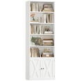 thumbnail image 1 of Hiphuta 81.5" Tall Bookcase with Doors, 5-Tier Bookshelves with Storage, 23.6"W Display Shelf with 2 Doors for Home Office, Living Room, White, 1 of 7