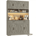 thumbnail image 1 of Hiphuta Farmhouse Kitchen Pantry Storage Cabinet, 75”H Freestanding Hutch with 8 Doors and 2 Drawers for Dining and Living Room, Ash Gray, 1 of 7