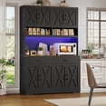 thumbnail image 1 of Hiphuta Farmhouse Kitchen Pantry Storage Cabinet, 75”H Freestanding Hutch with 8 Doors and 2 Drawers for Dining and Living Room, Black, 1 of 7