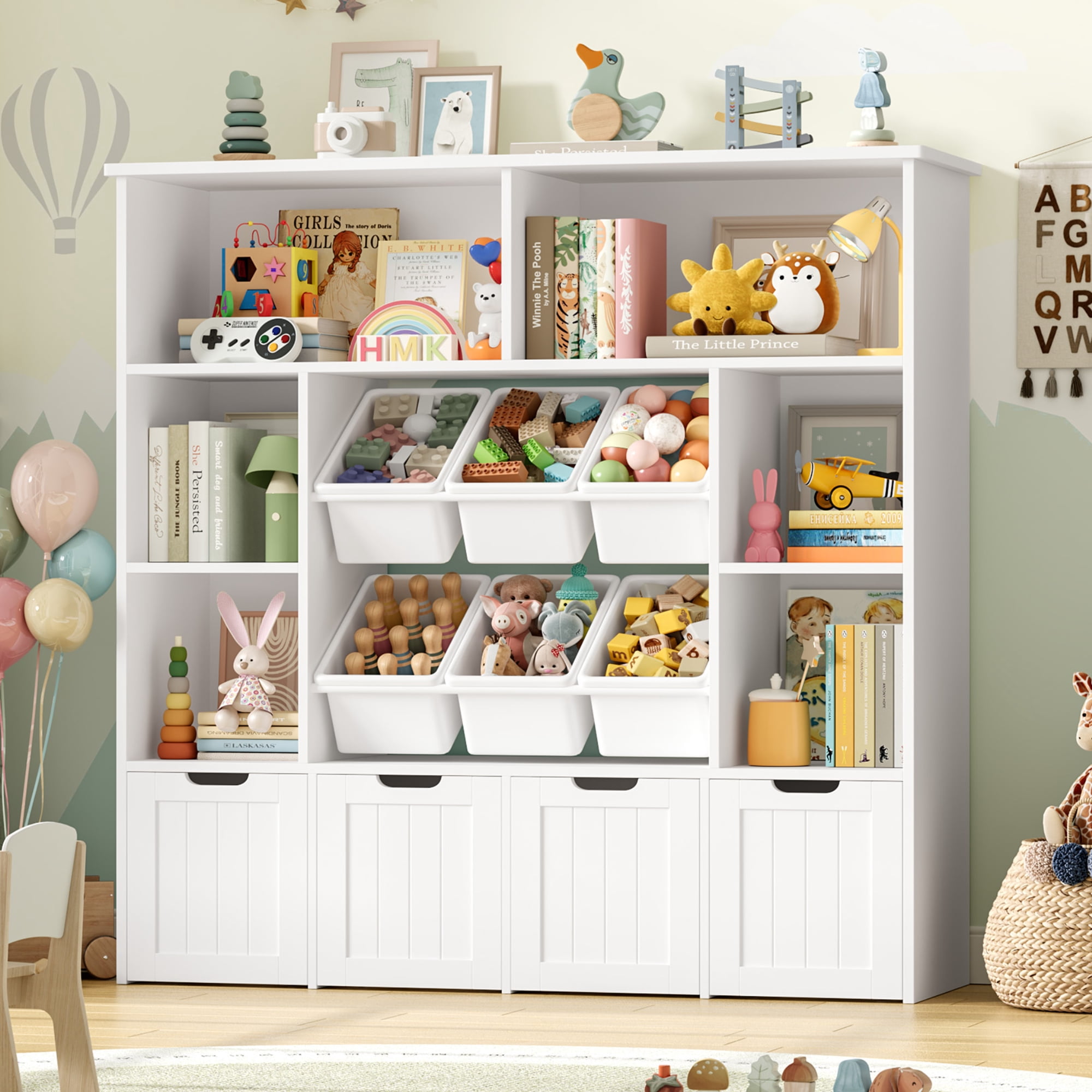 KidKraft, Wooden Puzzle Bookcase, Pastel, 3 Shelves - Walmart.com