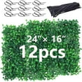 thumbnail image 1 of Hipicute Artificial Grass Wall Boxwood Hedge Wall Panels, 24"x16" Artificial Grass Backdrop Wall Privacy Fence with UV Protection for Outdoor Indoor Garden Fence Backyard, 12 PCS C99, 1 of 3