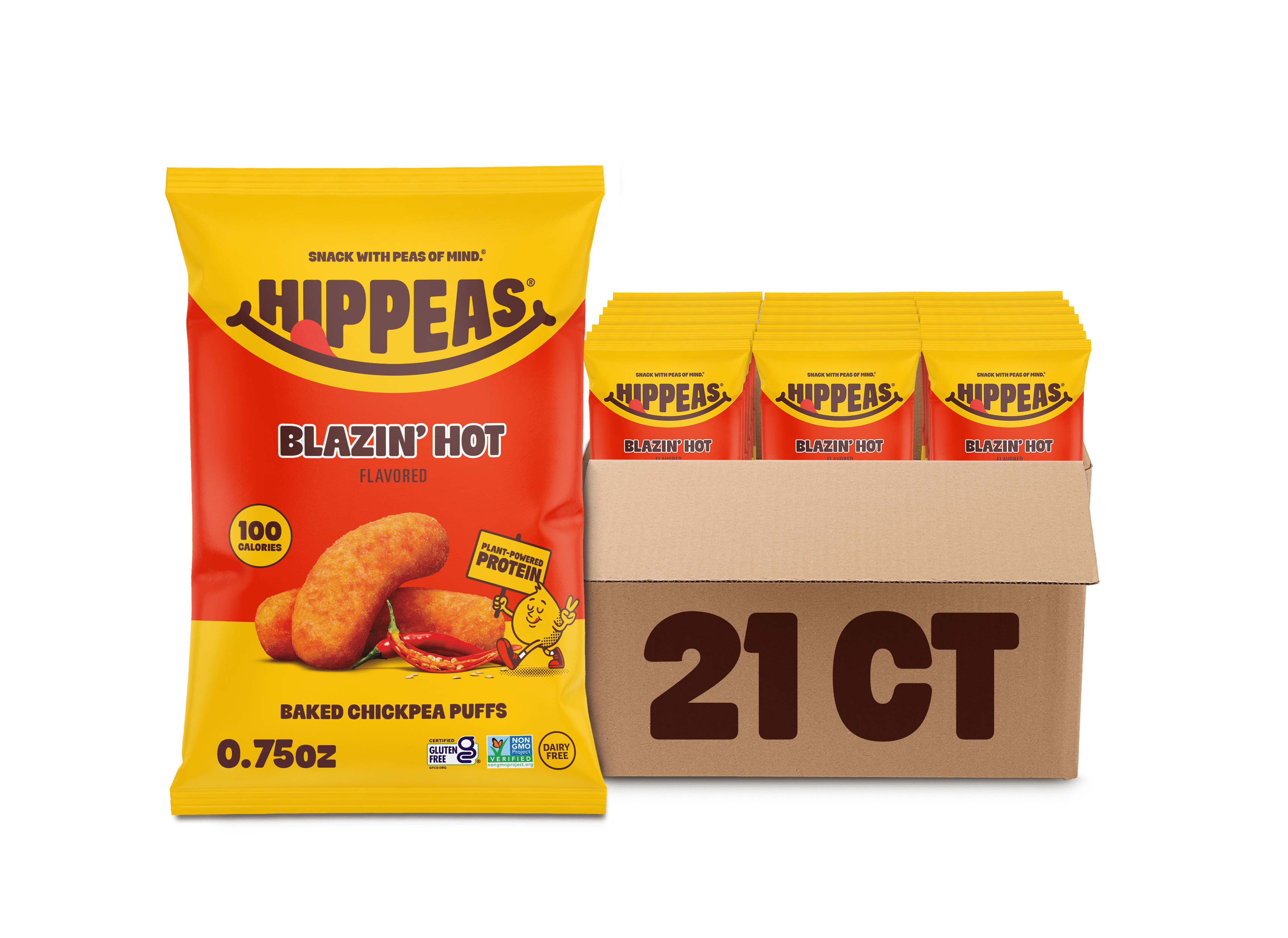 HIPPEAS Chickpea Puffs, Blazin' Hot, Gluten Free, Dairy Free, 3g