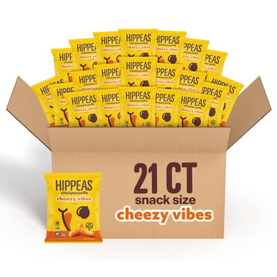 Hippeas Cheezy Vibes Vegan Puffed Snacks, 21 ct, 0.8 oz
