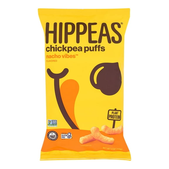Hippeas - Chickpea Puff Nacho Vibes - Case of 12 - 4 ounces