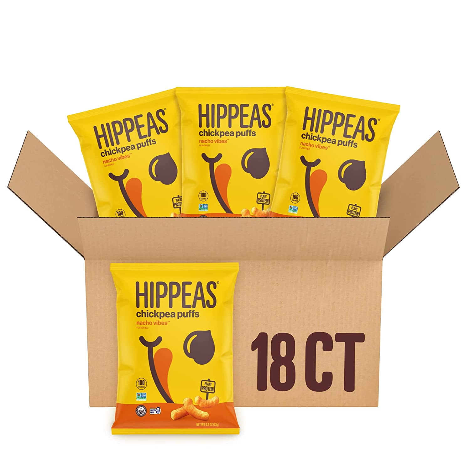 Hippeas Chickpea Puffs Vegan Nacho Vibes 0 8 Ounce Pack Of 18 3g hippeas-chickpea-puffs-vegan-nacho-vibes-0-8-ounce-pack-of-18-3g