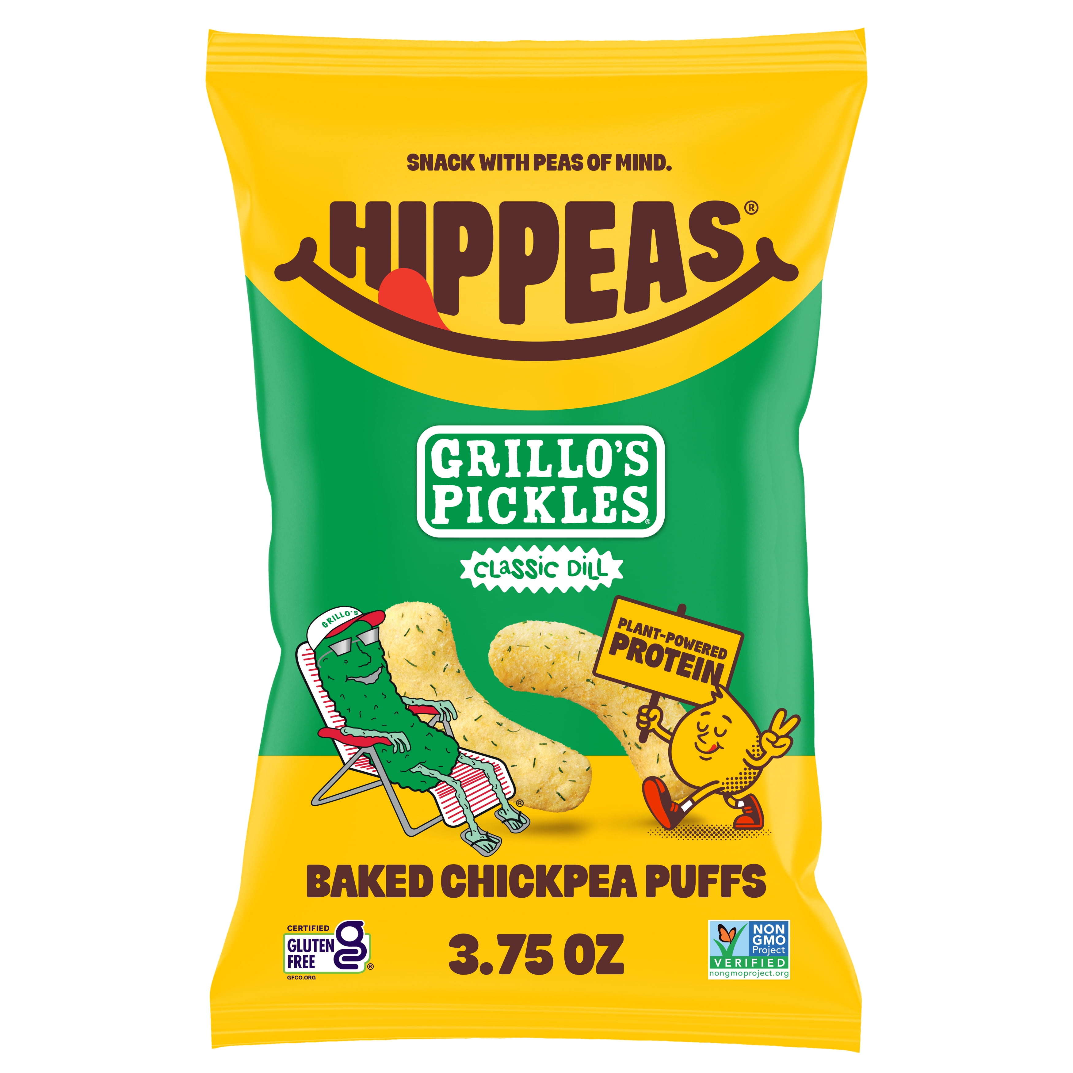 HIPPEAS Chickpea Puffs, Grillo's Dill Pickle, Gluten Free, Dairy