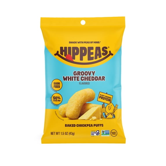 HIPPEAS Groovy White Puffs, 1.5 oz