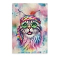 thumbnail image 1 of Hippie American Shorthair Portrait Watercolor Tie-Dye Vintage Styles Vertical Matte Canvas Poster Cat Lover Kitten Owner Gifts Wall Art Home Decor - 00014, 1 of 5