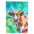 thumbnail image 1 of Hippie Animal Cow Garden Flag 11.25 in x 15.5 in, 1 of 2