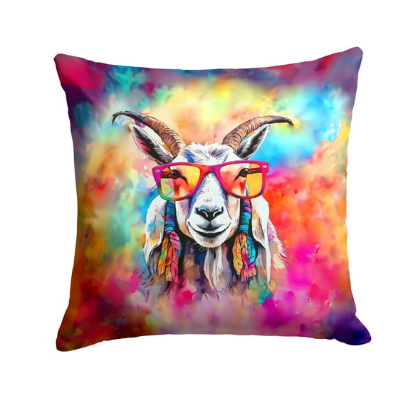 Hippie Animal Goat Throw Pillow 18 in x 18 in