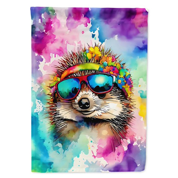 Hippie Animal Hedgehog Garden Flag 11.25 in x 15.5 in