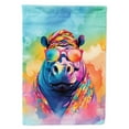 thumbnail image 1 of Hippie Animal Hippopotamus House Flag, 1 of 5