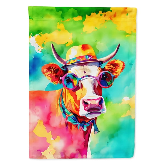 Hippie Animal Malvi Cow House Flag 28 in x 40 in