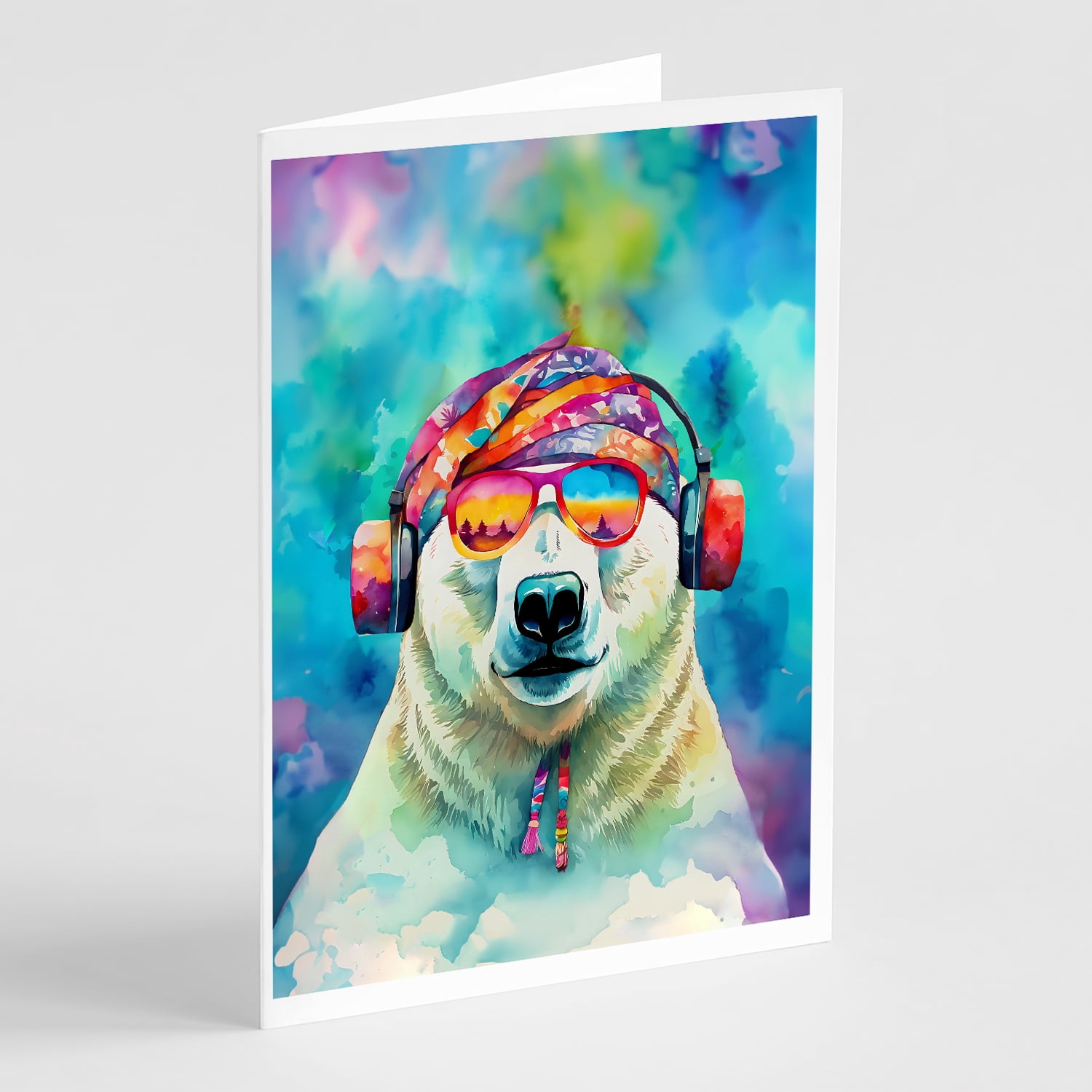 Hippie Animal Polar Bear Greeting Cards Pack of 8 7 in x 5 in