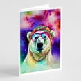 thumbnail image 1 of Hippie Animal Polar Bear Greeting Cards Pack of 8 7 in x 5 in, 1 of 3