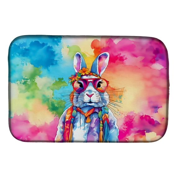 Hippie Animal Rabbit Dish Drying Mat 14 in x 21 in