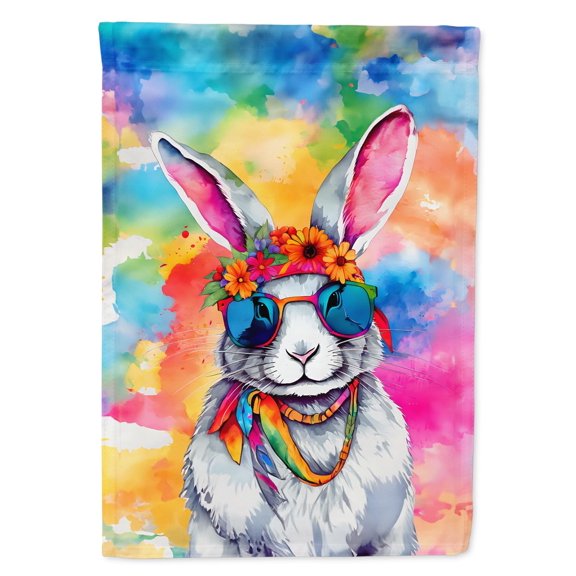 Hippie Animal Rabbit Garden Flag 11.25 in x 15.5 in