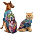 thumbnail image 1 of Hippie Bernese Mountain Dog Portrait oil painting Watercolor Tie-dye Vintage Hawaiian Summer Shirt for Small Medium Large Dog Cat Berner Lover Gifts - 00015, 1 of 6