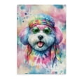 thumbnail image 1 of Hippie Bichon Frise Portrait Watercolor Tie-Dye Vintage Styles Vertical Matte Canvas Poster Bichons Dog Lovers Gifts Idea Wall Art Home Decor - 00014, 1 of 5